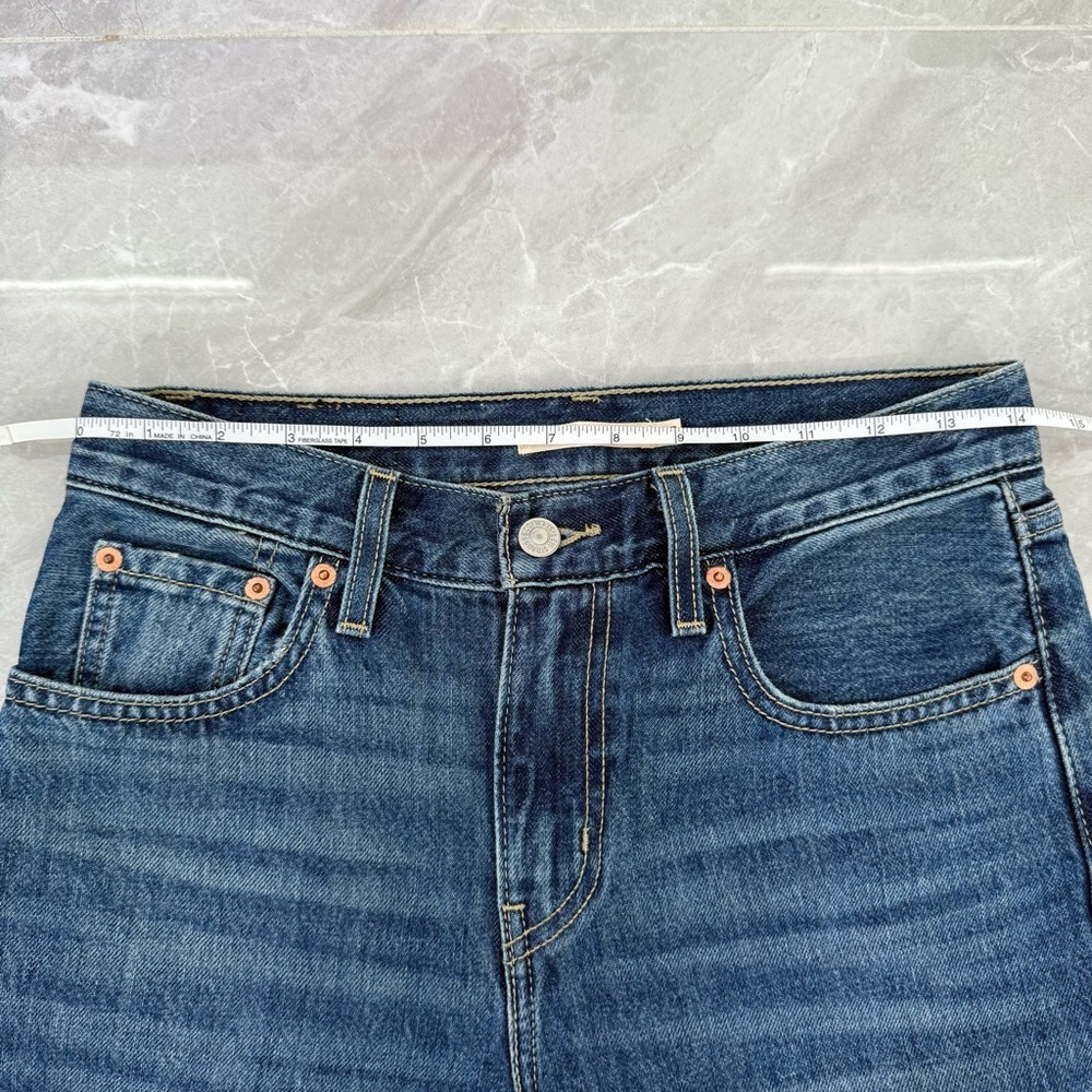 Levi's Blue Ripped Straight Leg Jeans - Picture 15 of 16